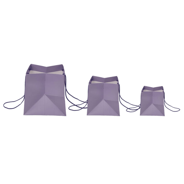 PURPLE PAL paper bag for flowers with textile string handles 30 x 25(H) x 27cm