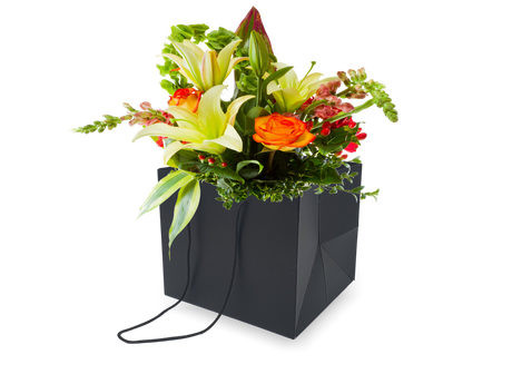 Punga hartie flori (negru) 5