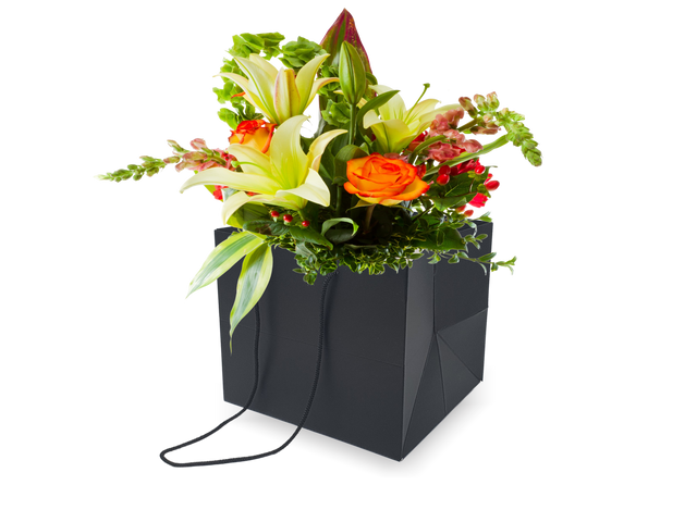 Punga hartie flori (negru) 5