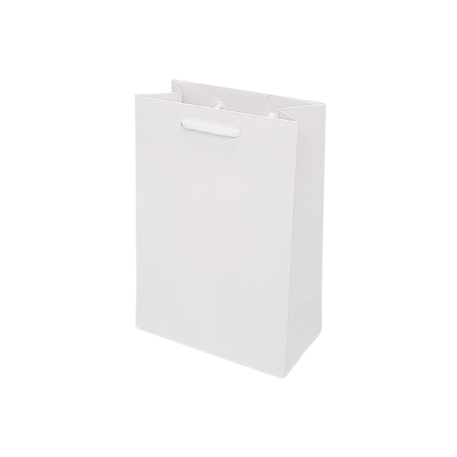Pungă ALBĂ din hârtie premium cu mânere din șnur textil 24 x 36(H) x 10cm