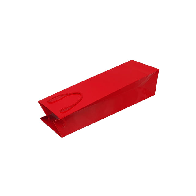 Pungă ROȘIE pentru sticlă din hârtie premium - lucioasă 11 x 38(H) x 10cm