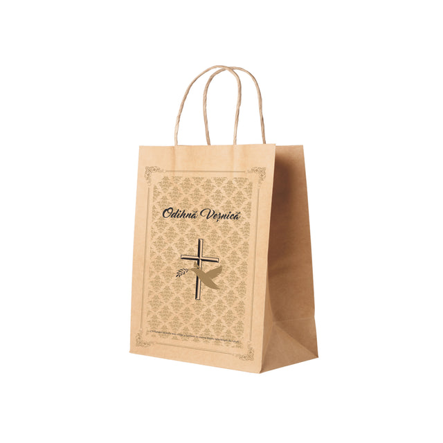 NATURAL kraft paper bag for funerals, commemorations, burials - Model 1 24 x 31(H) x 10cm