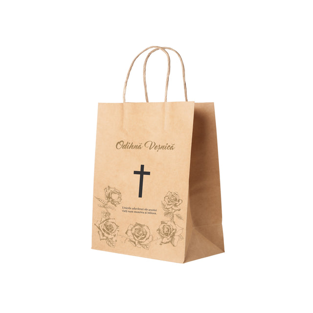 NATURAL kraft paper bag for funerals, commemorations, burials - Model 2 24 x 31(H) x 10cm
