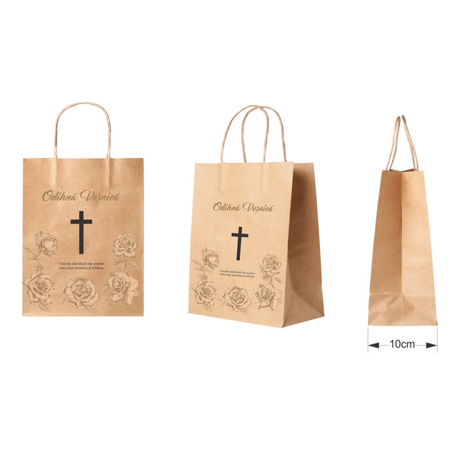 NATURAL kraft paper bag for funerals, commemorations, burials - Model 2 24 x 31(H) x 10cm