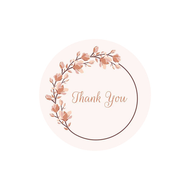 Etichetă autoadezivă/sticker Rotund Model Thank You Rose Circle