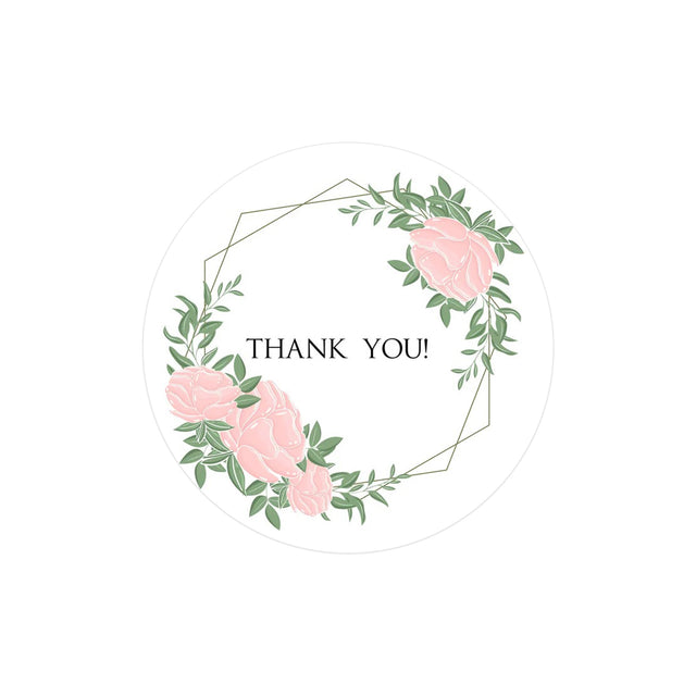 Etichetă autoadezivă/sticker Rotund Model Thank You Rose Garden
