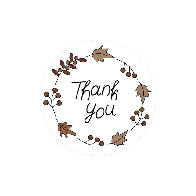 Etichetă autoadezivă/sticker Rotund Model Thank You Autumn Wreath