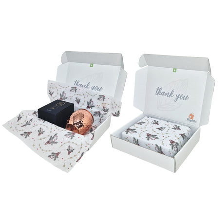 Cutie transport + hartie de matase model Crăciun Candy Cane Swirl 17gsm – dimensiune 50x75cm