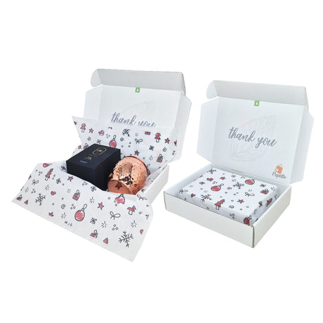 Cutie transport + hartie de matase model Crăciun Ornament Fiesta 28gsm – dimensiune 50x75cm