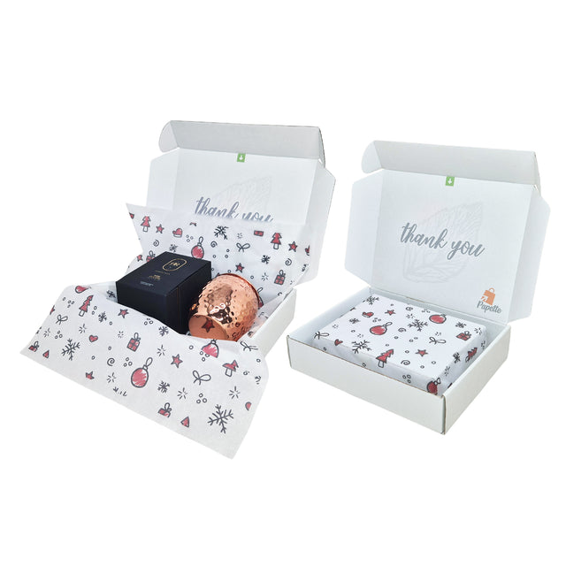 Cutie transport + hartie de matase model Crăciun Ornament Fiesta 28gsm – dimensiune 50x75cm