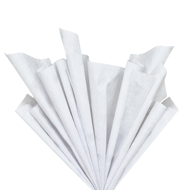 Hârtie de mătase albă, aranjament tip evantai, 38g/m² – dimensiune 50x75cm