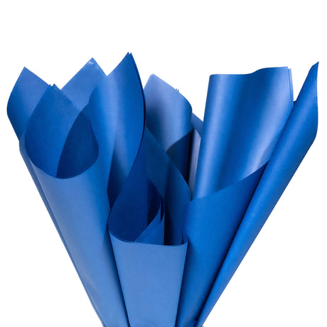 Hârtie de mătase albastru regal, aranjament pliat, 28g/m² – dimensiune 50x75cm