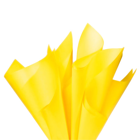 Hârtie de mătase galbenă, aranjament pliat, 28g/m² – dimensiune 50x75cm