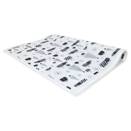 Hârtie de mătase model Crăciun Blue Snow Glow, top de coli pliate 17 g/m² – dimensiune 50x75cm