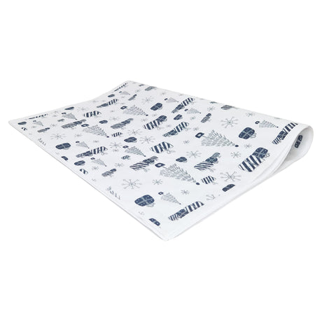 Hârtie de mătase model Crăciun Blue Snow Glow, top de coli pliate 28 g/m² – dimensiune 50x75cm