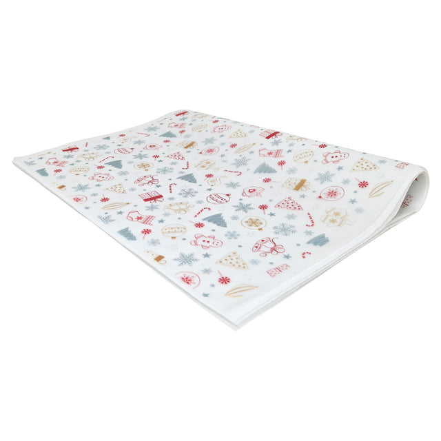 Hârtie de mătase model Crăciun Candy Chaos, top de coli pliate 17 g/m² – dimensiune 50x75cm