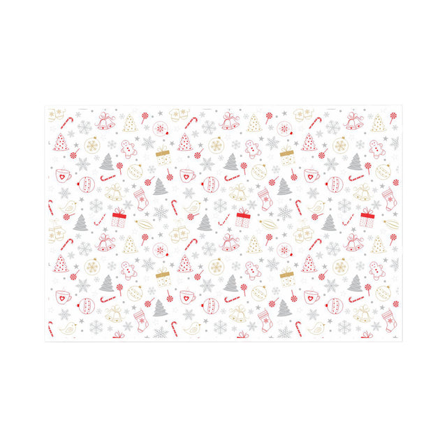 Hârtie de mătase model Crăciun Candy Chaos, coală deschisă, 28 g/m² – dimensiune 50x75cm