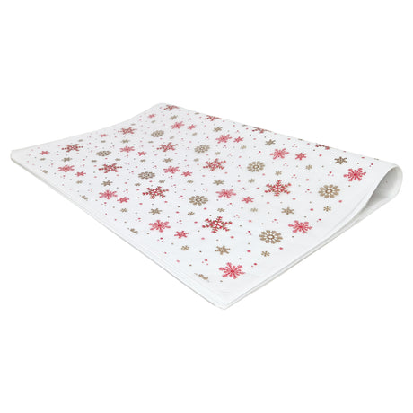 Hârtie de mătase model Crăciun Crimson Crystals, top de coli pliate 17 g/m² – dimensiune 50x75cm