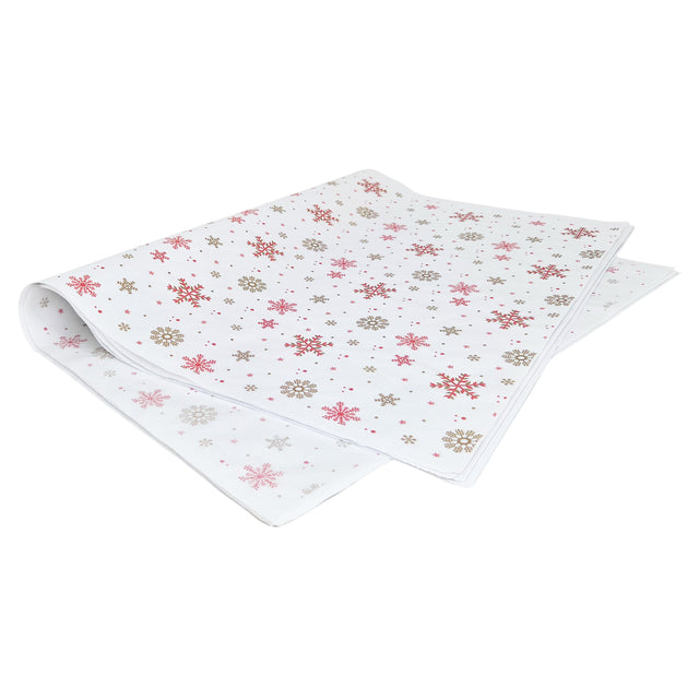 Hârtie de mătase model Crăciun Crimson Crystals, top de coli 28 g/m² – dimensiune 50x75cm