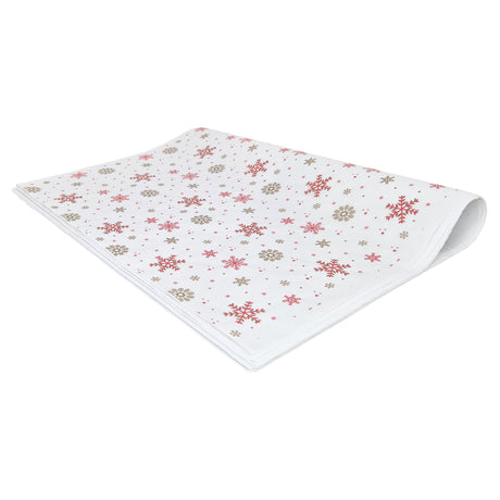 Hârtie de mătase model Crăciun Crimson Crystals, top de coli pliate 28 g/m² – dimensiune 50x75cm