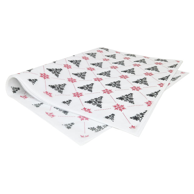 Hârtie de mătase model Crăciun Festive Trees, top de coli 17 g/m² – dimensiune 50x75cm