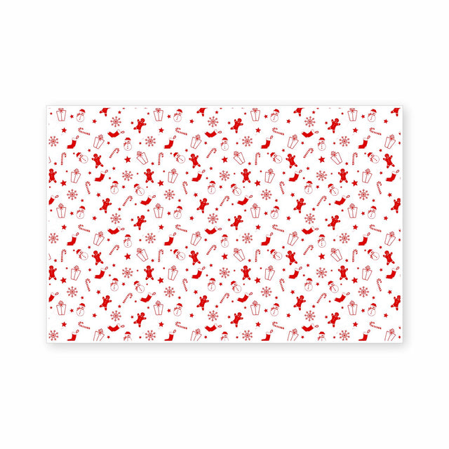 Hârtie de mătase model Crăciun Gingerbread Parade, coală deschisă, 17 g/m² – dimensiune 50x75cm