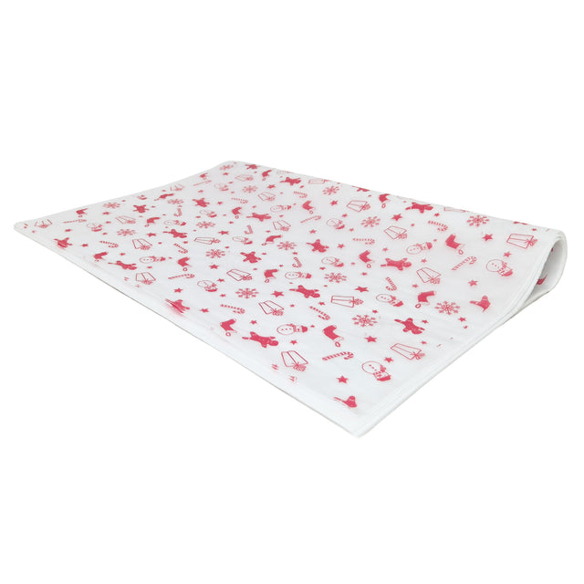 Hârtie de mătase model Crăciun Gingerbread Parade, top de coli pliate 17 g/m² – dimensiune 50x75cm