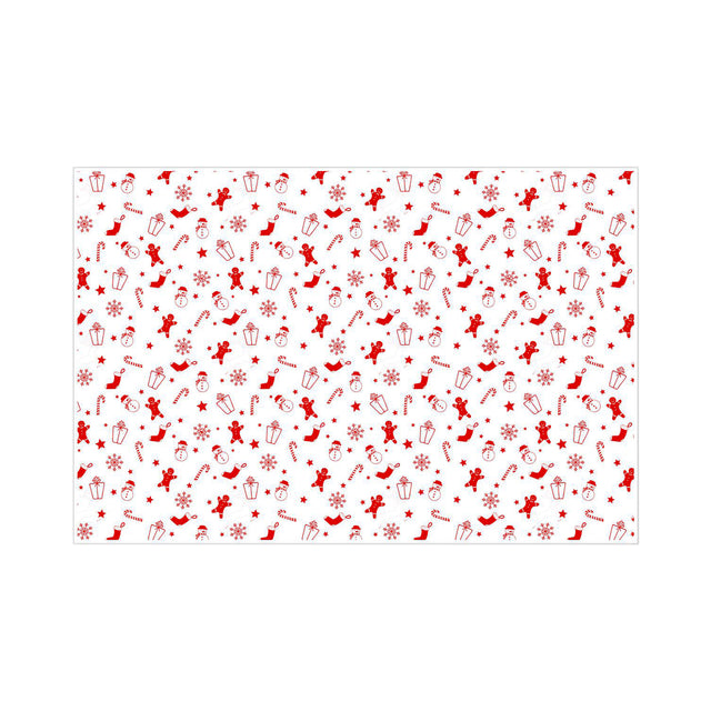 Hârtie de mătase model Crăciun Gingerbread Parade, coală deschisă, 28 g/m² – dimensiune 50x75cm