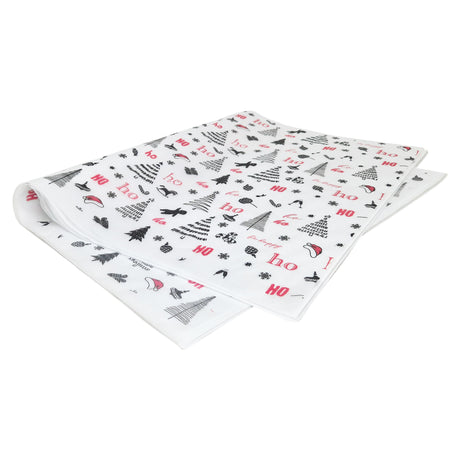 Hârtie de mătase model Crăciun Ho Ho Fun, top de coli 17 g/m² – dimensiune 50x75cm