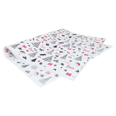 Hârtie de mătase model Crăciun Ho Ho Fun, top de coli 28 g/m² – dimensiune 50x75cm