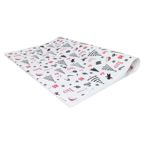 Hârtie de mătase model Crăciun Ho Ho Fun, top de coli pliate 28 g/m² – dimensiune 50x75cm