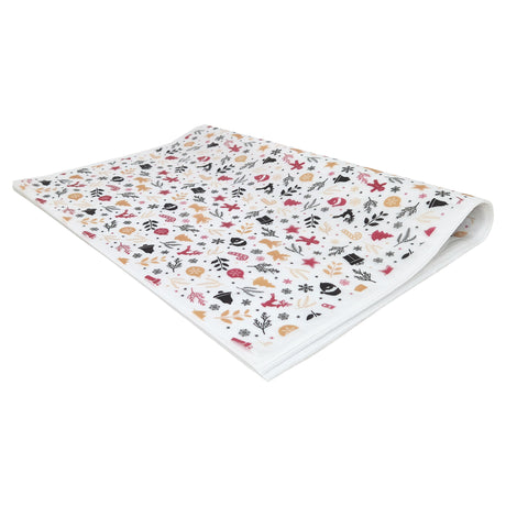 Hârtie de mătase model Crăciun Holiday Remix, top de coli pliate 17 g/m² – dimensiune 50x75cm