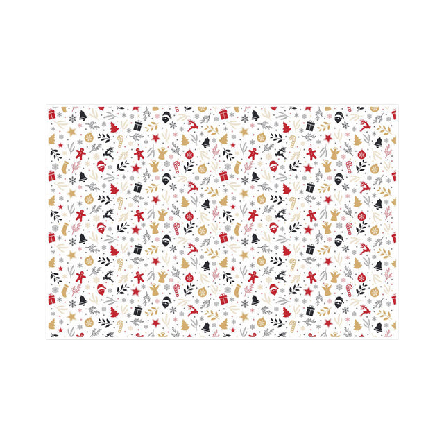 Hârtie de mătase model Crăciun Holiday Remix, coală deschisă, 28 g/m² – dimensiune 50x75cm