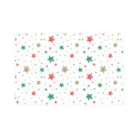 Hârtie de mătase model Crăciun Merry Mix Stars, coală deschisă, 28 g/m² – dimensiune 50x75cm
