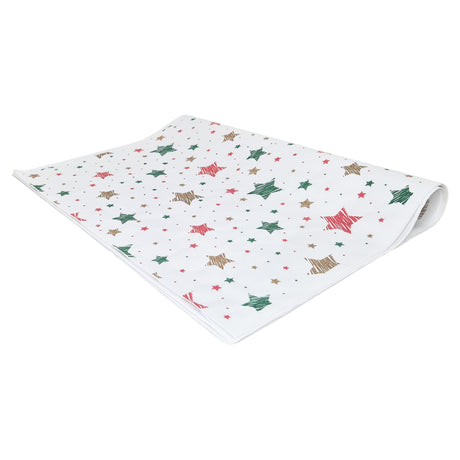 Hârtie de mătase model Crăciun Merry Mix Stars, top de coli pliate 28 g/m² – dimensiune 50x75cm