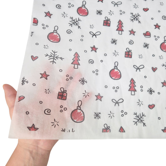 Hârtie de mătase model Crăciun Ornament Fiesta, textură și transparență, 17gsm – dimensiune 50x75cm