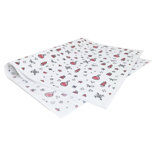 Hârtie de mătase model Crăciun Ornament Fiesta, top de coli 28 g/m² – dimensiune 50x75cm