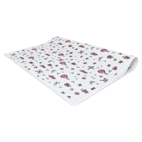 Hârtie de mătase model Crăciun Ornament Fiesta, top de coli pliate 28 g/m² – dimensiune 50x75cm