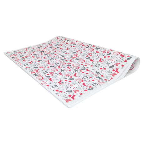 Hârtie de mătase model Crăciun Santa Party, top de coli pliate 28 g/m² – dimensiune 50x75cm