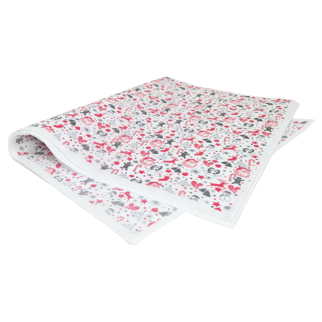 Hârtie de mătase model Crăciun Santa Party, top de coli 17 g/m² – dimensiune 50x75cm