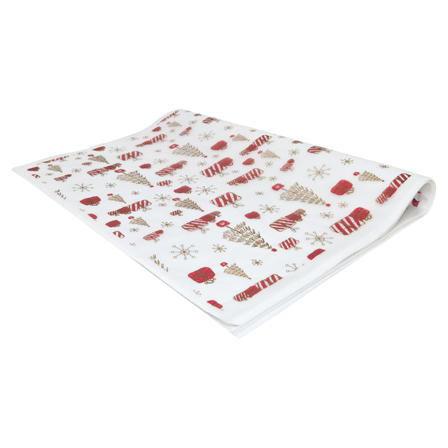 Hârtie de mătase model Crăciun Santa’s Gift Lab, top de coli pliate 17 g/m² – dimensiune 50x75cm