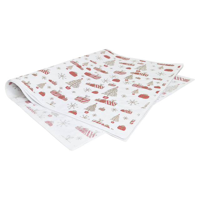 Hârtie de mătase model Crăciun Santa’s Gift Lab, top de coli 28 g/m² – dimensiune 50x75cm