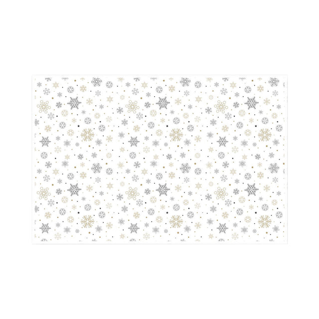 Hârtie de mătase model Crăciun Snowflakes & Sparkles, coală deschisă, 17 g/m² – dimensiune 50x75cm