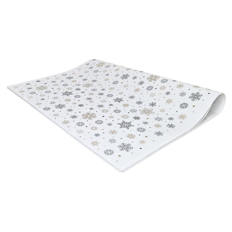 Hârtie de mătase model Crăciun Snowflakes & Sparkles, top de coli pliate 28 g/m² – dimensiune 50x75cm