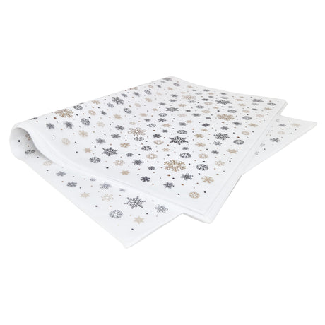 Hârtie de mătase model Crăciun Snowflakes & Sparkles, top de coli 17 g/m² – dimensiune 50x75cm