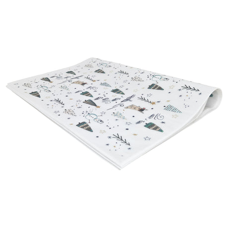 Hârtie de mătase model Crăciun Snowy Friends, top de coli pliate 17 g/m² – dimensiune 50x75cm