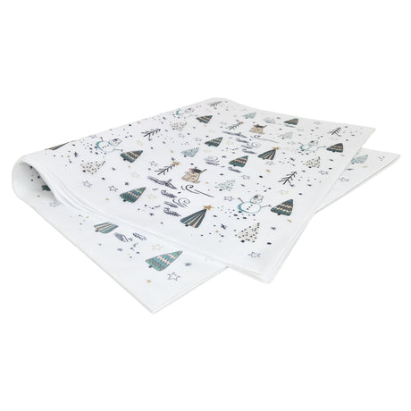 Hârtie de mătase model Crăciun Snowy Friends, top de coli 17 g/m² – dimensiune 50x75cm