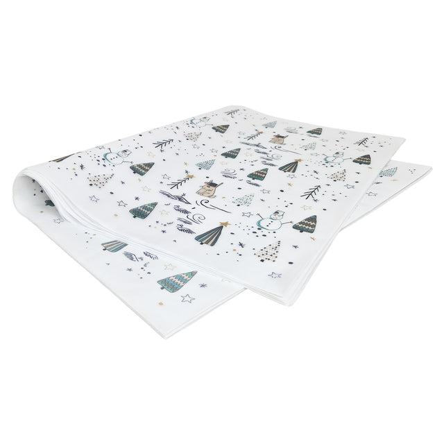 Hârtie de mătase model Crăciun Snowy Friends, top de coli 17 g/m² – dimensiune 50x75cm