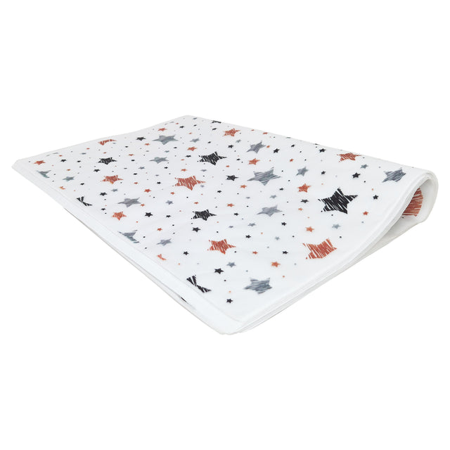 Hârtie de mătase model Crăciun Star Doodle Night, top de coli pliate 17 g/m² – dimensiune 50x75cm