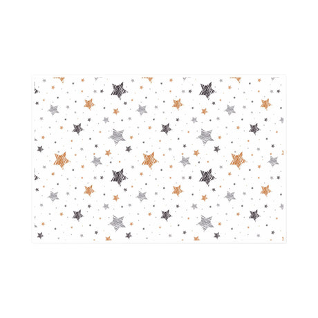 Hârtie de mătase model Crăciun Star Doodle Night, coală deschisă, 28 g/m² – dimensiune 50x75cm